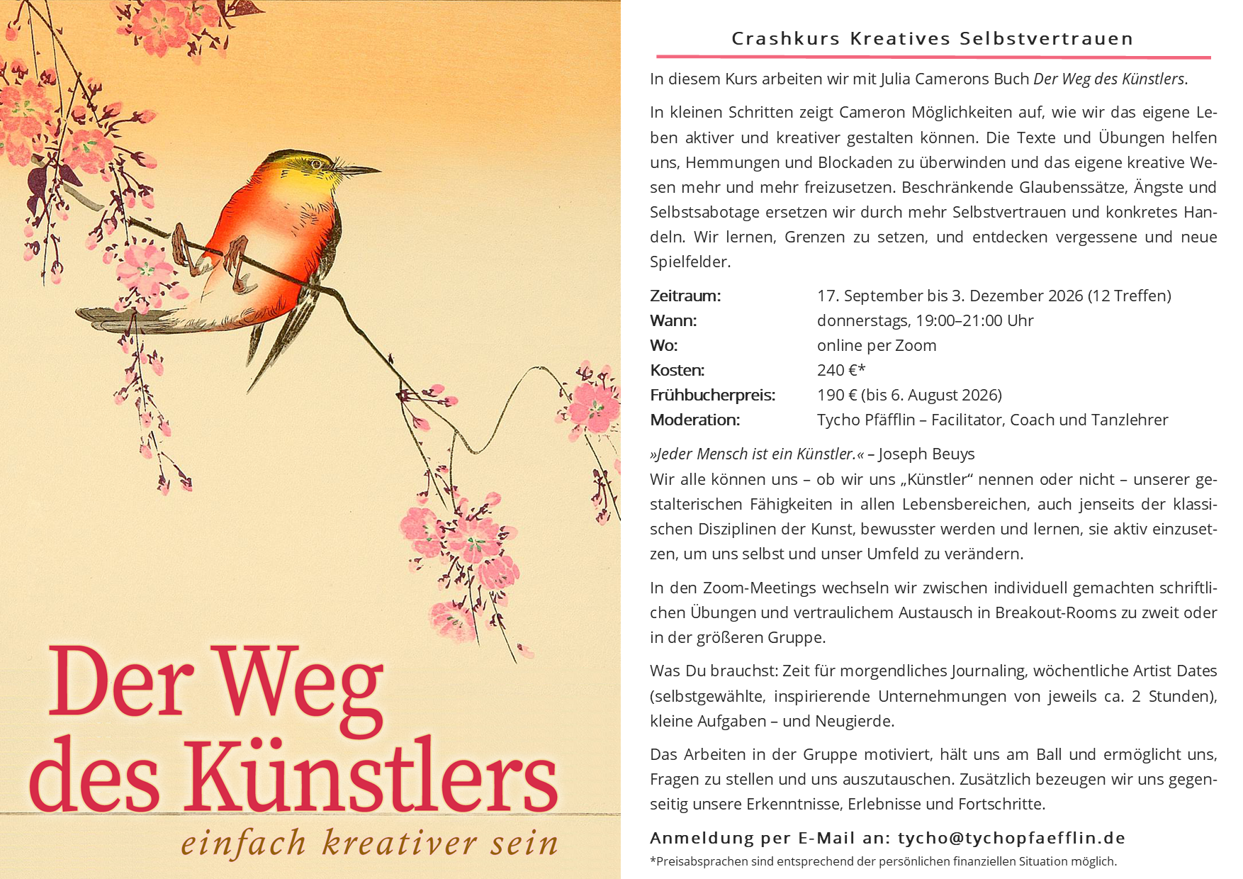 The Artist's Way Course Flyer